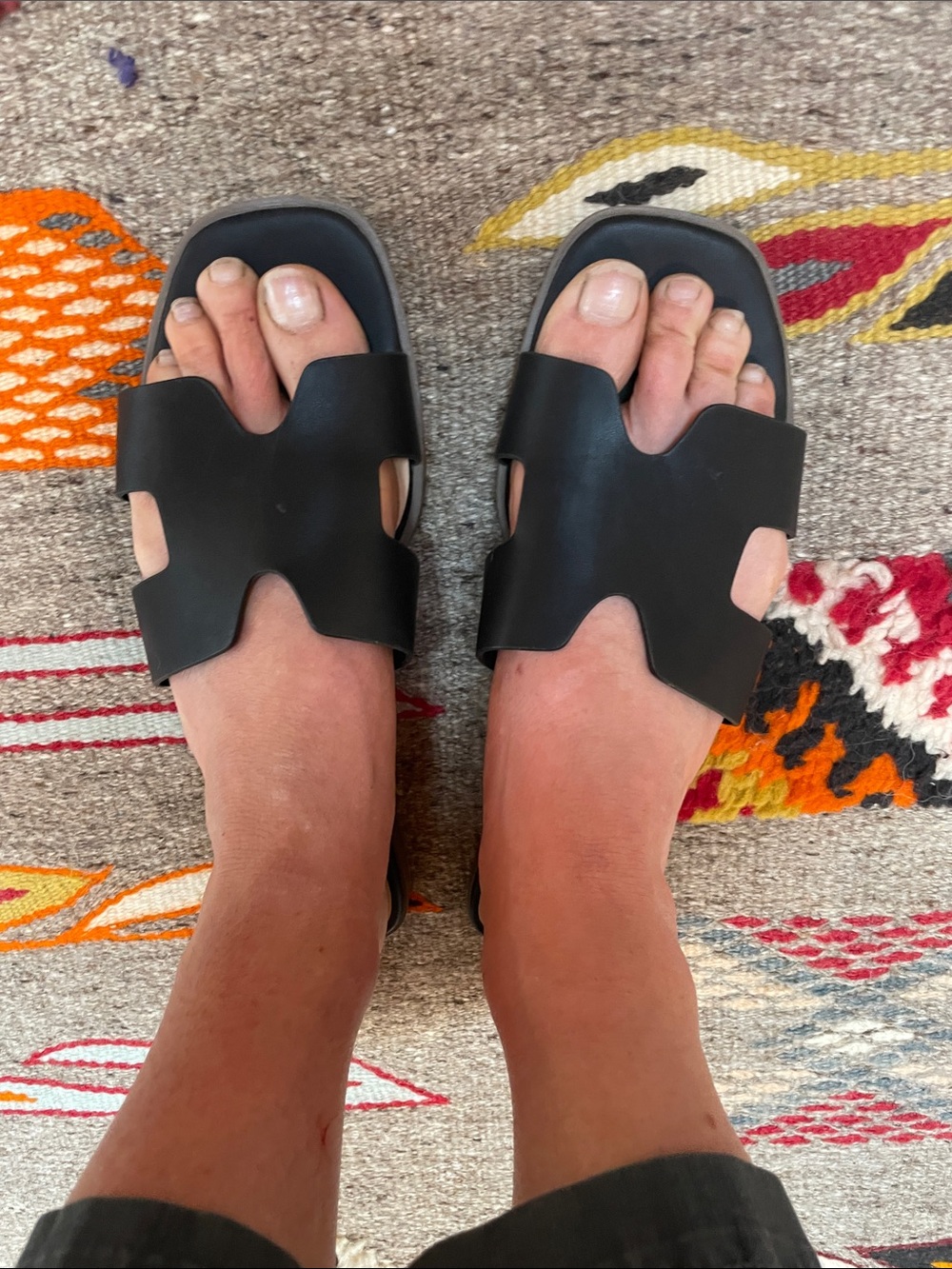 a new day Black Cutout Slide Sandals